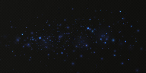 Bright blue sparkling particles. Background decoration.