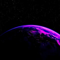 Earth Shrouded in Purple Glow from Space
