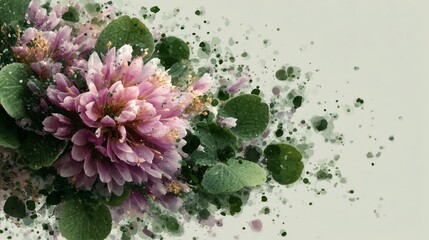 watercolor flower and herb explosion with lush green handmade style