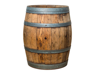 Obraz premium Wooden barrel isolated on a transparent background.