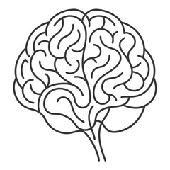 Minimal Continuous Stroke Brain Icon
