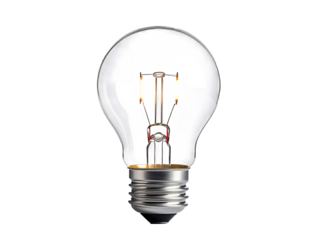 Light bulb isolated on a transparent background. - Powered by Adobe