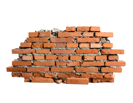 Old brick wall on a transparent background. - Powered by Adobe