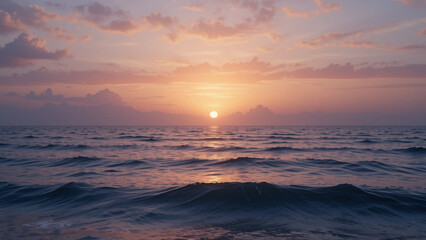 Fototapeta premium Photorealistic calm ocean at sunset
