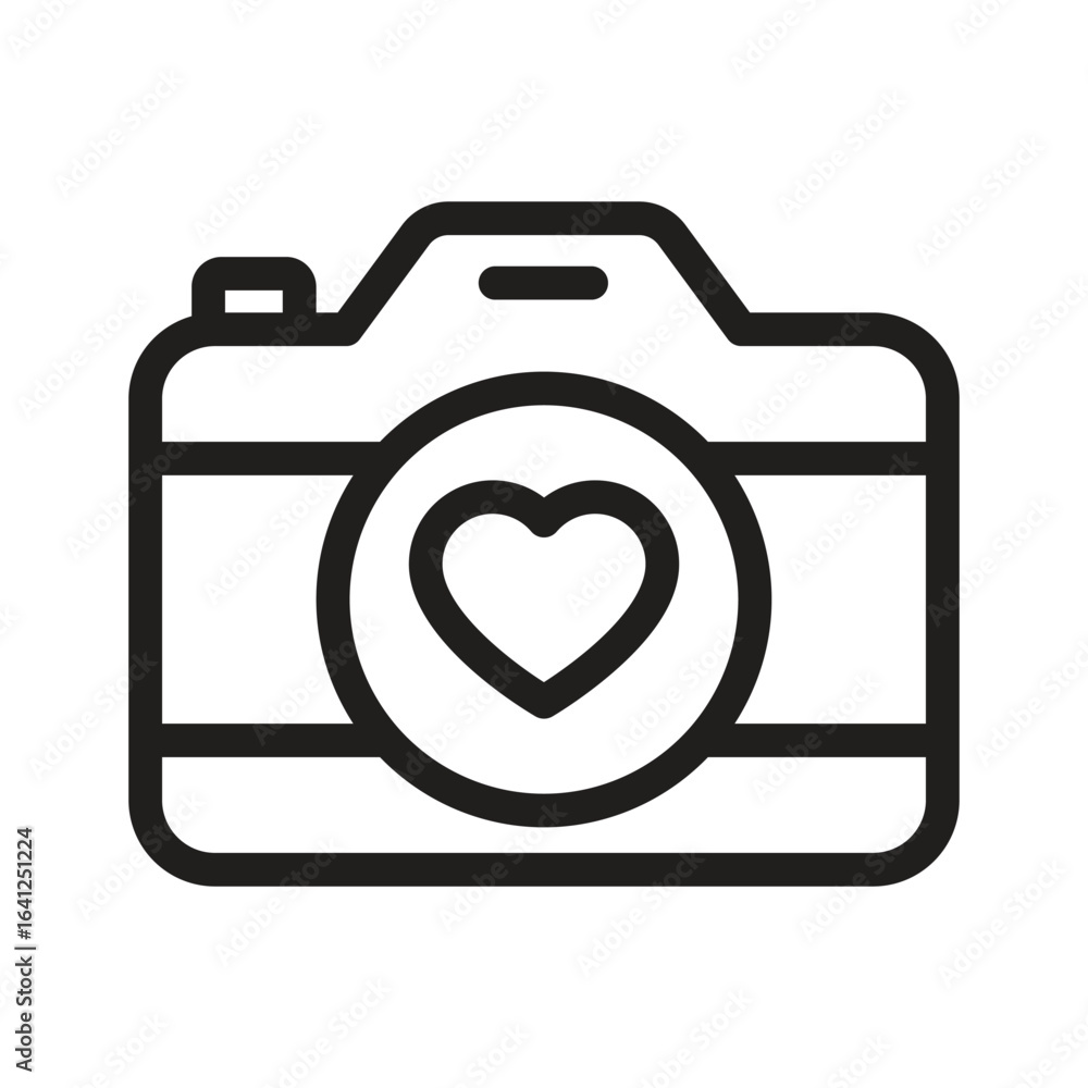 Aufkleber digital camera vector outline icon. eps 10 file