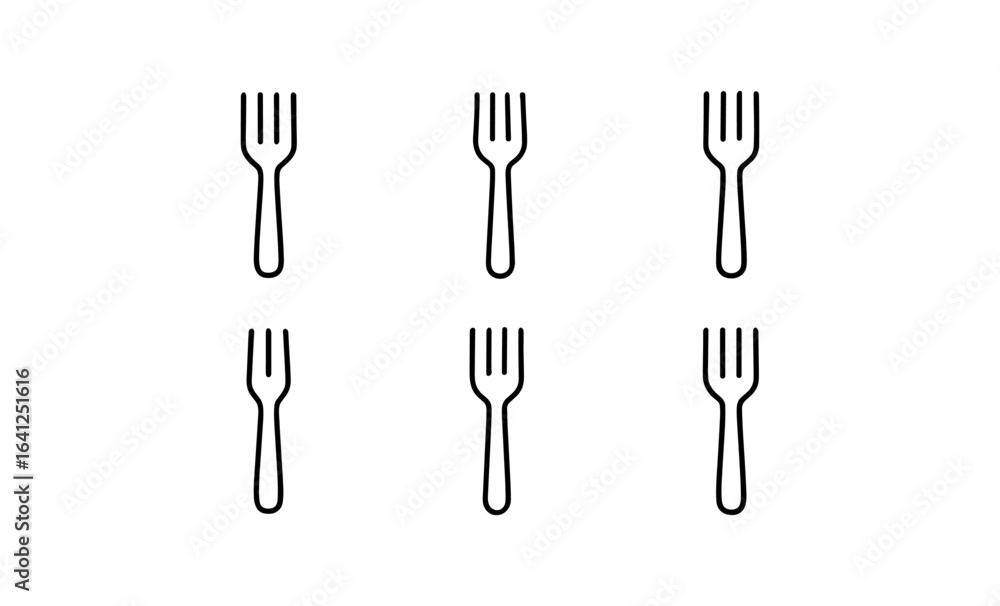 Poster minimalist fork pattern in linear style on white background