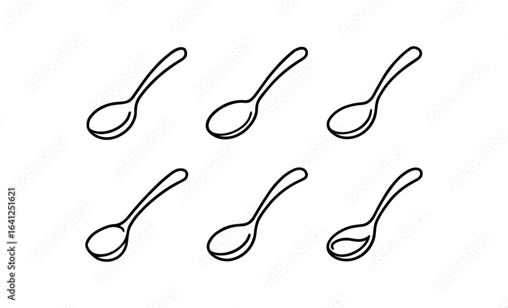 Poster outline of spoons in repetitive minimalist style