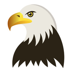 Stylized bald eagle head profile illustration