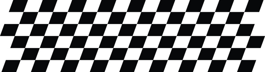 Dynamic black and white checkerboard pattern creating visual rhythm and movement