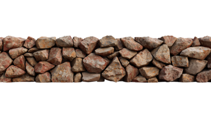 Artisan Stone Wall Texture on an Isolated Transparent Background for Design Projects