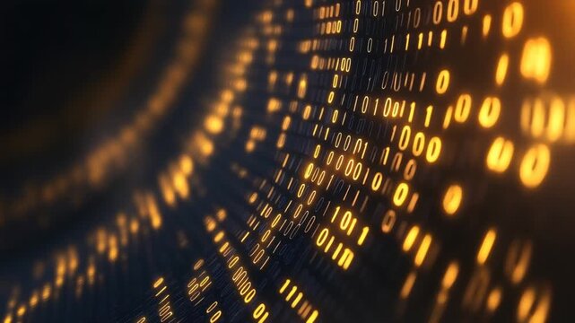 Binary Code Flow: Abstract Digital Data Stream