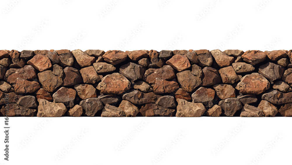 Poster textured rock wall element on isolated transparency for design versatility and applications in