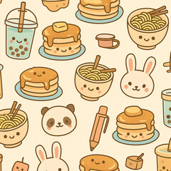 kaaii food doodles pattern