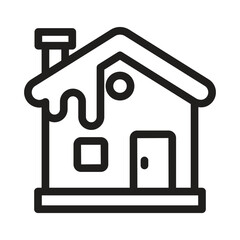Cabin Vector Outline Icon. EPS 10 File 