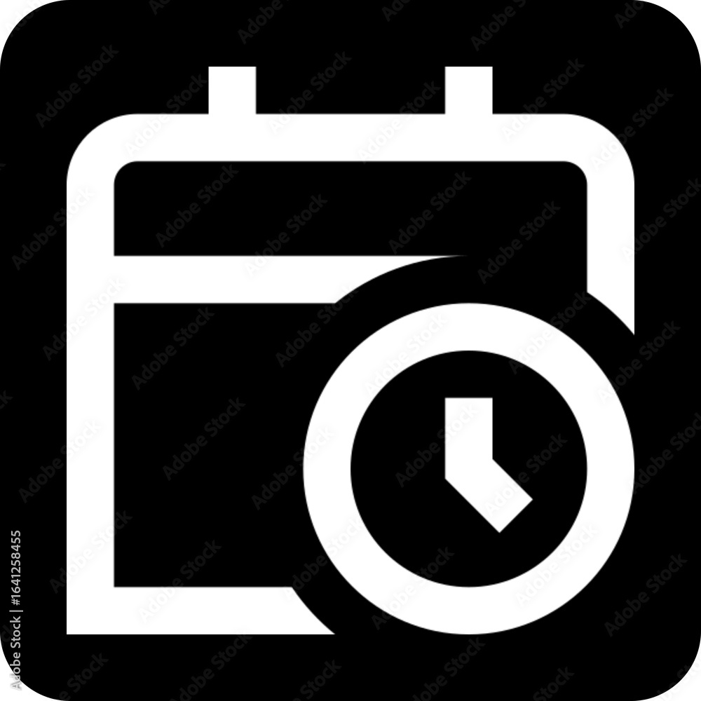 Poster calendar with clock icon for scheduling