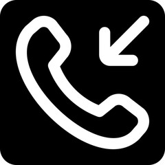 Incoming phone call icon for communication