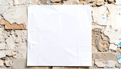 Blank poster on weathered wall