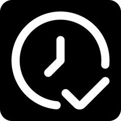Clock with check mark icon