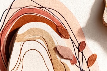 Abstract layered design with earthy tones