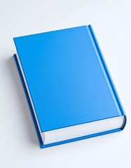 Blue book on white background