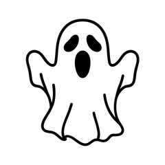 Ghost Icon – Spooky Halloween Spirit (Outline)