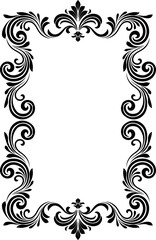 Filigree Heraldic Crest Motif Floral Pattern Frame