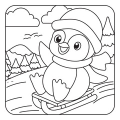 Penguin Sledding Adventure