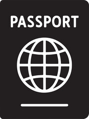 Travel passport silhouette icon, ideal for tourism, identification, and international journey vector designs.