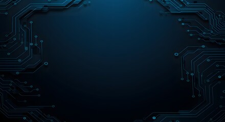 Dark Blue Technology Background, Digital and Futuristic Concept