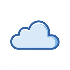 Simple Blue and White Cartoon Cloud Illustration