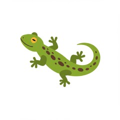 Fototapeta premium Green Gecko Cartoon Illustration