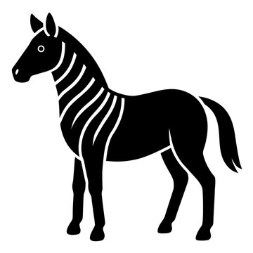 Simple black silhouette of a zorse a zebra horse hybrid