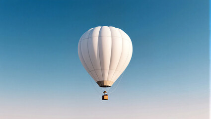 Obraz premium Hot air balloon floats gracefully in the clear blue sky during dawn