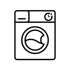 Washing Machine Icon with Timer – Laundry Appliance Symbol