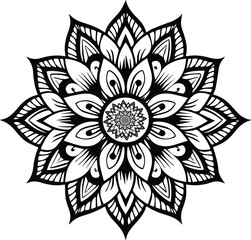 Abstract Victory Starburst – Bold Black and White Geometric Design