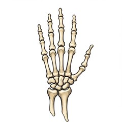 Detailed Hand Skeleton Anatomy Illustration