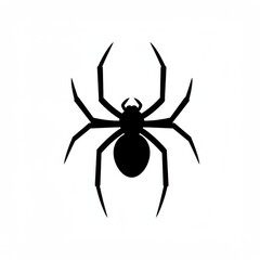 Obraz premium Black Spider Silhouette on White Background
