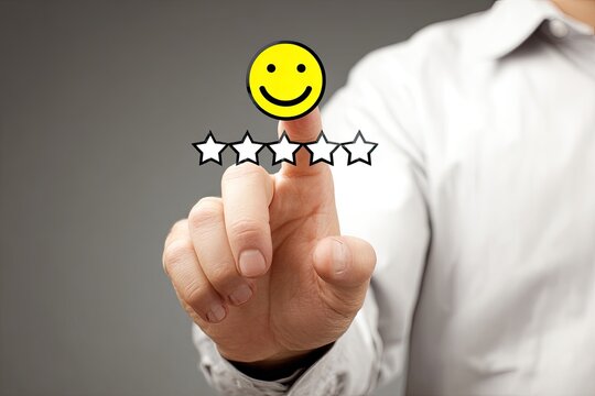 Hand touching positive feedback icons (1)