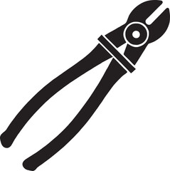 Obraz premium Black Silhouette of Cutting Pliers