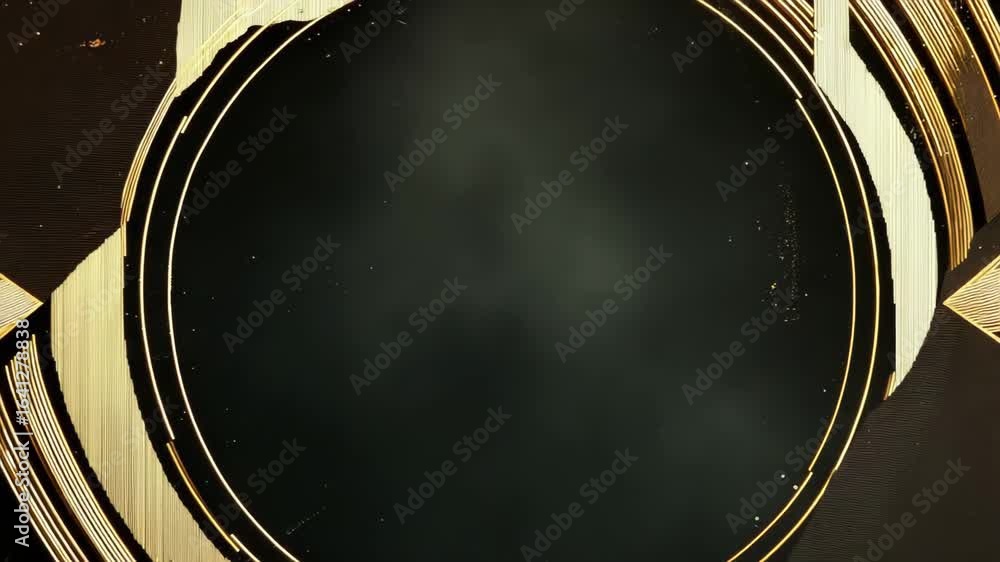 Poster dark circular design with shimmering lights and particles