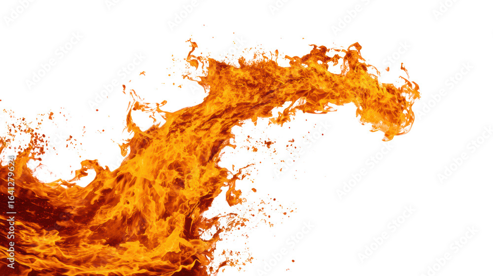 Aufkleber dynamic flame wave isolated on a white background for graphic design and creative projects.