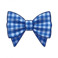 Blue Gingham Bow Illustration