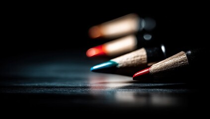 Naklejka premium Close-up of colorful pencils