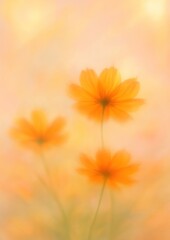 Dreamy soft-focus orange flowers