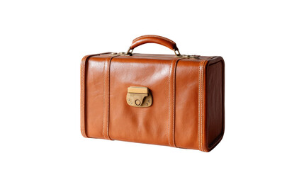 Classic Briefcase: A meticulously crafted brown leather briefcase, embodying timeless elegance and professional sophistication, stands ready for important business ventures.