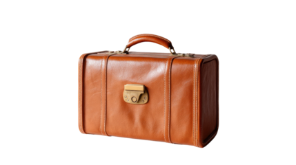 Classic Briefcase: A meticulously crafted brown leather briefcase, embodying timeless elegance and professional sophistication, stands ready for important business ventures.