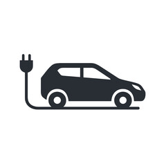 Elektroauto Symbol Laden E Auto Vektor Illustration Elektromobilität Nachhaltigkeit Umweltfreundlich Erneuerbare Energie Ladestation E Mobilität Technologie Zukunft Verkehr Auto Mit Stecker Minimalist