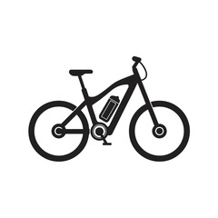 Fototapeta premium E Bike Symbol Fahrrad Elektro Vektor Illustration Elektrofahrrad Akku Nachhaltige Mobilität Outdoor Sport Freizeit Radfahren Umweltschutz Moderne Technik Mountainbike Citybike Minimalistisch Schwarz W