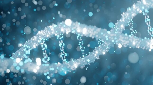 Peptide therapy concept illustration showing molecules binding to human cells.