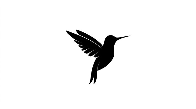 A simple black hummingbird silhouette vector logo design
